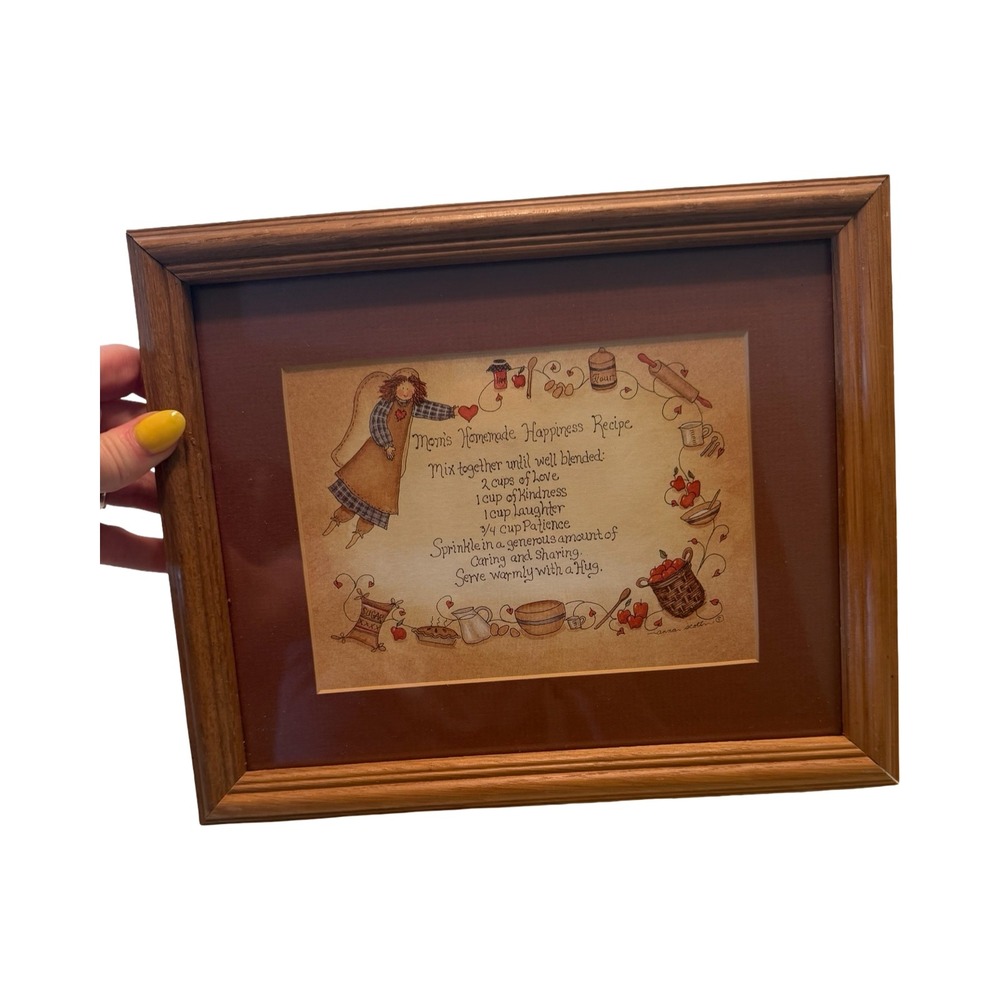 Anna Scott Mom's Homemade Happiness Recipe Framed Art Print Country Kitchen